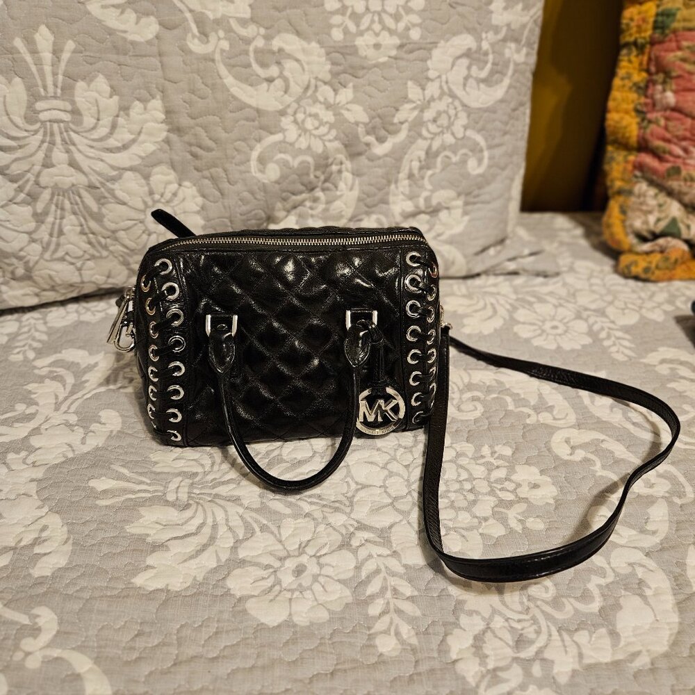 Michael Kors Women's Small Black Quilted Crossbody Purse